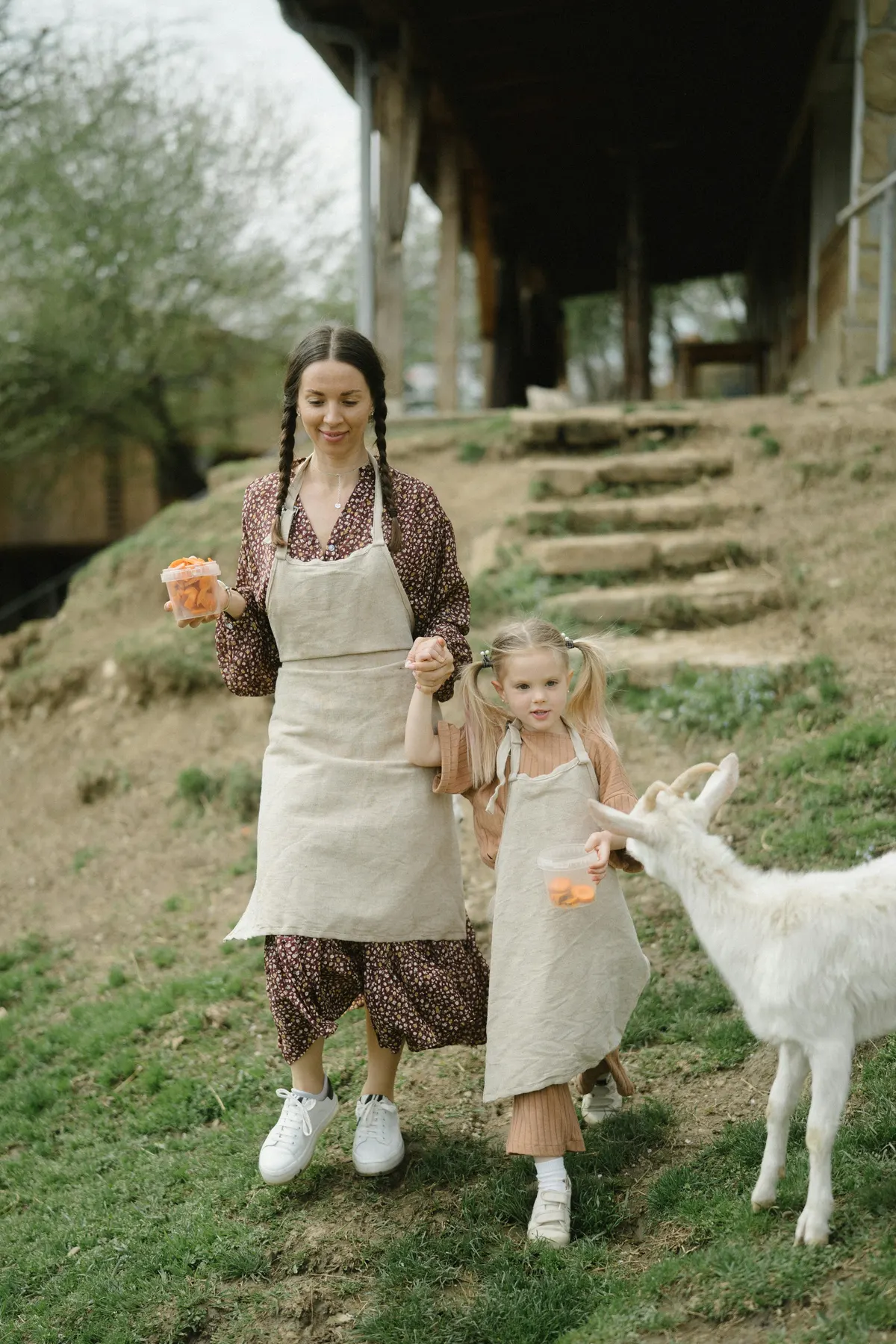 United family in a natural setting, symbolizing preparation and self-sufficiency.