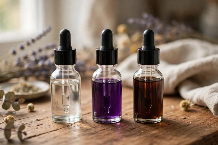 Tres antisépticos multiuso: agua oxigenada, violeta de genciana y yodo povidona
