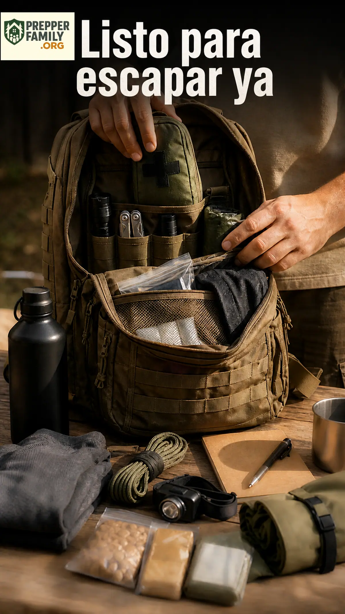 Mochila familiar de 72 horas con suministros esenciales de emergencia